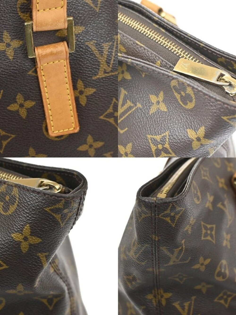 LOUIS VUITTON Cabas Mezzo Shoulder Bag Monogram Leather Brown M51151 77YH924 - Picture 8 of 16